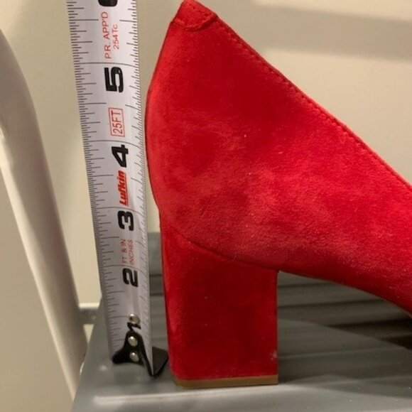 Marc Fisher Suede Heels in Red - Picture 5 of 5